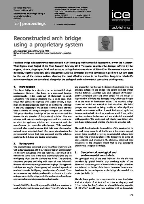 Reconstruction of Old Lea Hall Bridge, A583 Blackpool Road, Preston